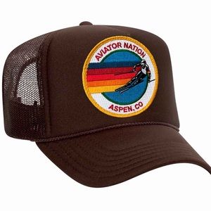aviator nation brown aspen trucker hat
